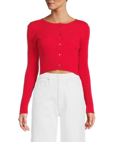 Solid & Striped The Fleur Crop Cardigan - Red