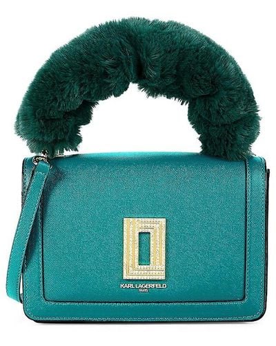 Karl Lagerfeld Simone Faux Fur Handle Crossbody Bag - Green