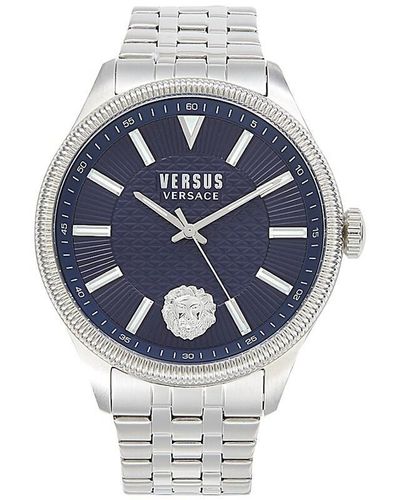 Versus 2-Piece 45Mm Stainless Steel Watch & Leather Strap Set - Blue