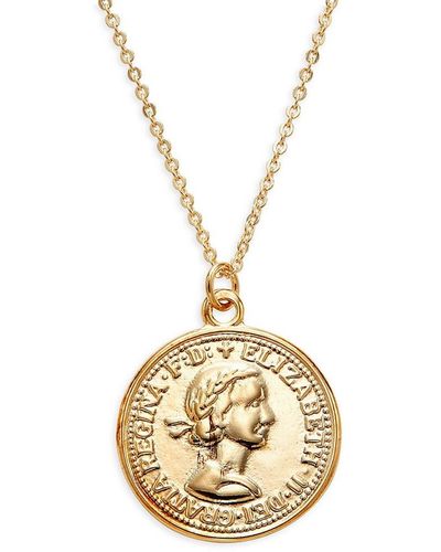 Shashi 14k Goldplated Coin Pendant Necklace - Metallic