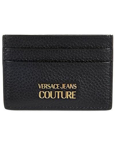 Versace Logo Leather Card Case - Black
