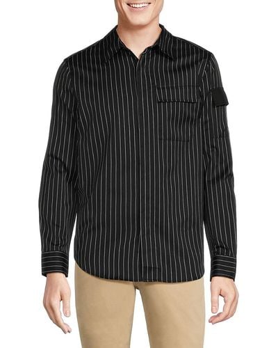 Karl Lagerfeld Striped Button Down Shirt - Black