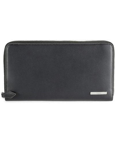 Tod's Zip-around Leather Continental Wallet - Black