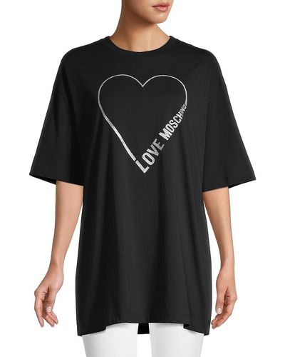 Love Moschino Heart Logo Oversized T-shirt - Black