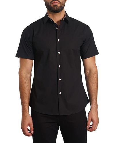 Jared Lang 'Trim Fit Short Sleeve Shirt - Black