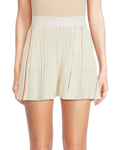 Sonia Rykiel Contrast Stripe Pleated Shorts - Natural