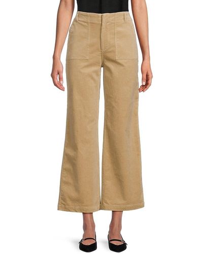 Nanette Lepore Velvet Bootcut Trousers - Natural