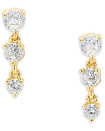 Argento Vivo 18k Goldplated Sterling Silver & Cubic Zirconia Drop Earrings - Natural