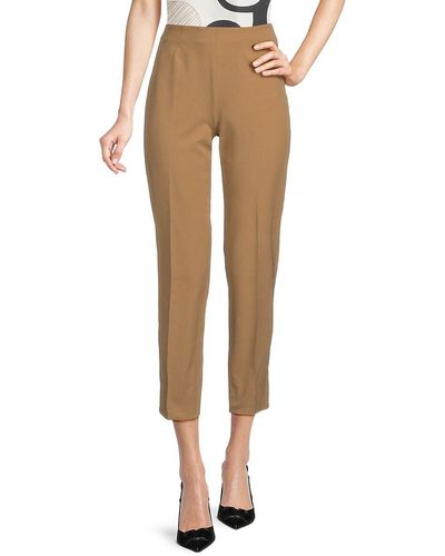 Piazza Sempione Solid Cropped Trousers - Natural