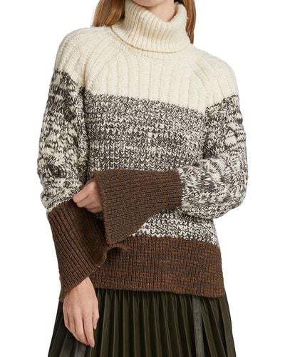 3.1 Phillip Lim Chunky Striped Turtleneck Sweater - Gray