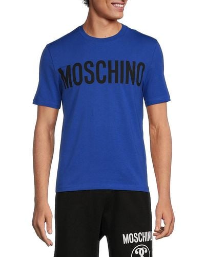 Moschino Logo Short Sleeve Tee - Blue