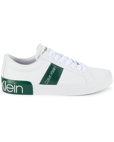 Calvin Klein Roydan Logo Faux Leather Sneakers - Green