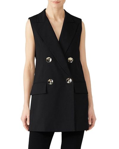 Co. Wool Blend Double Breasted Vest - Black