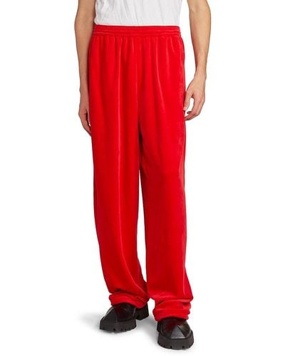 Balenciaga Velour Tracksuit Pants - Red