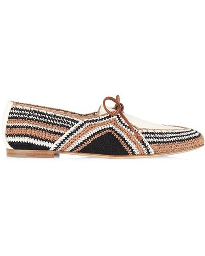 Gabriela Hearst Hays Crochet & Leather Loafers - Brown