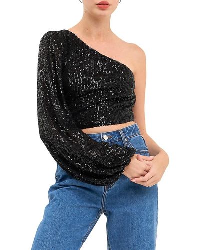 One Shoulder Sequin Tops for Women - Up to 88% off | Lyst Canada