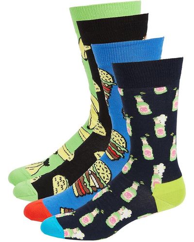 Happy Socks 4-pack Print Socks - Green