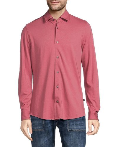 Ted Baker Rigby Contrast Trim Pique Sport Shirt - Red