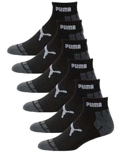 PUMA 6-pair Logo Crew Socks - Black