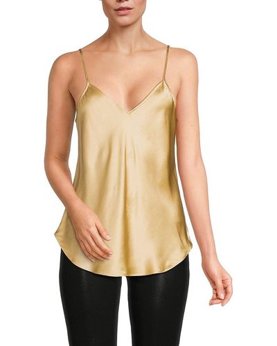 ATM V Neck Silk Camisole Top - Natural