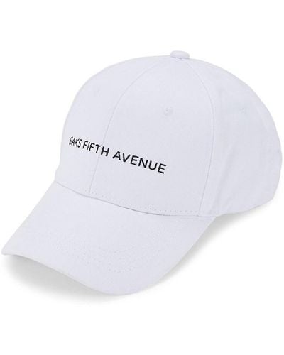 Saks Fifth Avenue Logo Baseball Cap - White