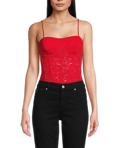 Cami NYC Jora Lace Trim Bodysuit - Red