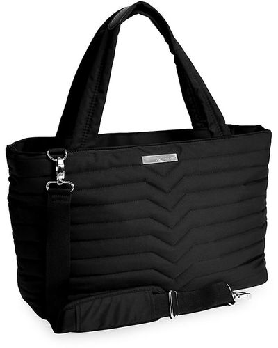 Vince Camuto Avery Geometric-pattern Travel Tote Weekender Bag - Black