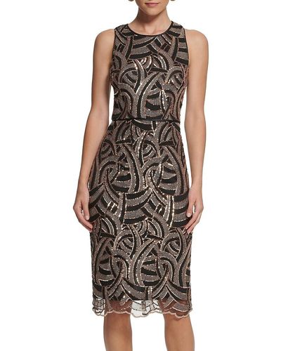 Vince Camuto Sequin Bodycon Dress - Brown