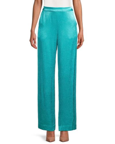 Emanuel Ungaro Sara Crinkle Wide Leg Trousers - Blue