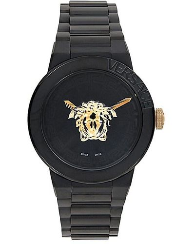Versace Medusa Infinite 38mm Stainless Steel Bracelet Watch - Black