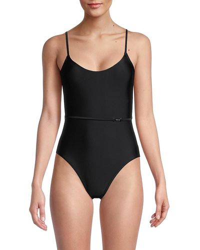 Calvin Klein BLACK ENERGY CORAL FLORAL Blouson One-Piece Swimsuit
