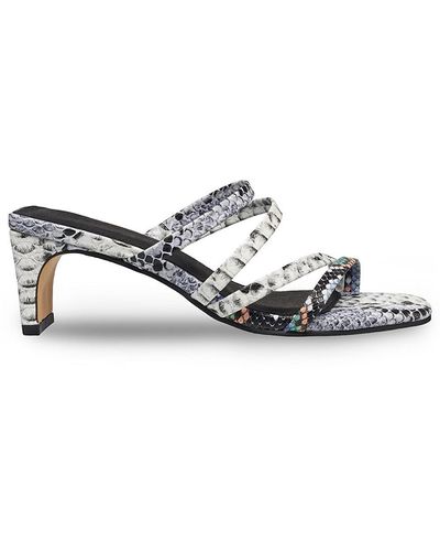 French Connection Animal Embossed Strappy Sandals - Metallic