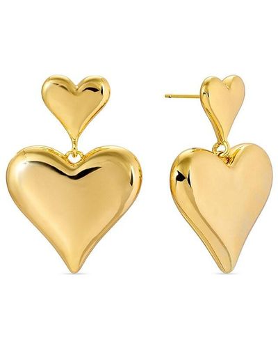 Eye Candy LA Luxe Akila 14K Goldplated Heart Drop Earrings - Metallic