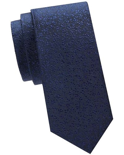 Saks Fifth Avenue Pattern Silk Tie - Blue