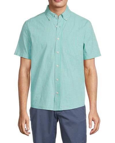 Tailor Vintage Fast Dry Performance Stretch Check Shirt - Green