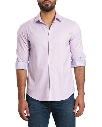 Jared Lang 'Spread Collar Pima Cotton Shirt - Purple