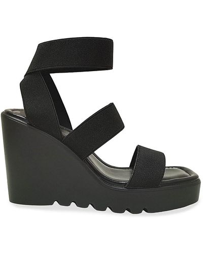 Lady Couture Paige Ankle Strap Wedge Sandals - Black