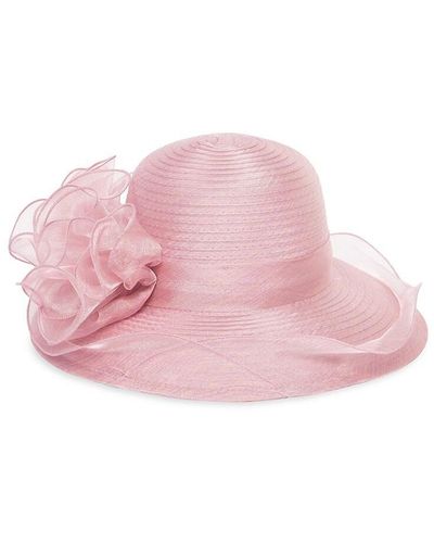San Diego Hat Ruffle Trim Textured Sun Hat - Pink