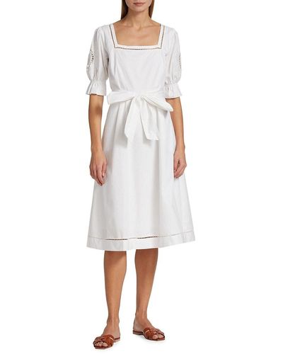 Tahari The Ingrid Midi A Line Dress - White