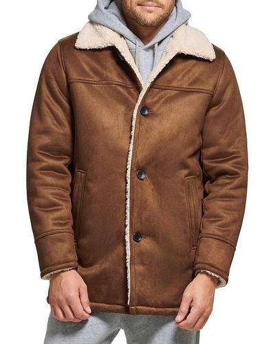 Calvin Klein Faux Shearling Lined Jacket - Brown