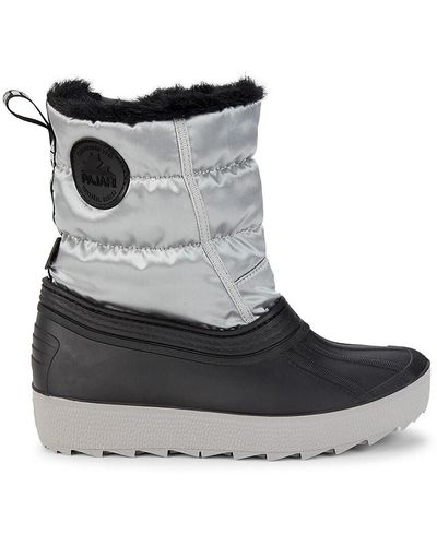 Pajar Spacey Faux Fur Trim Waterproof Ankle Boots - Black