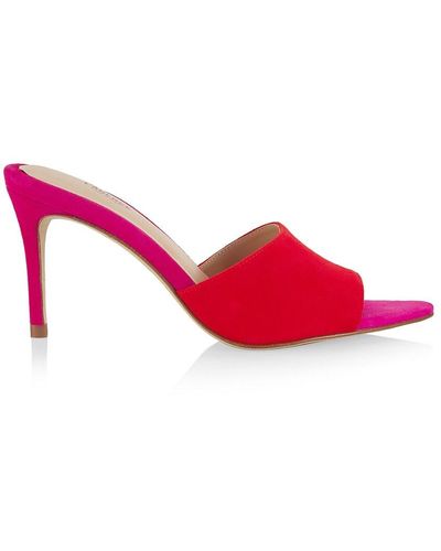 L'Agence Lolita Suede Mule Sandals - Pink