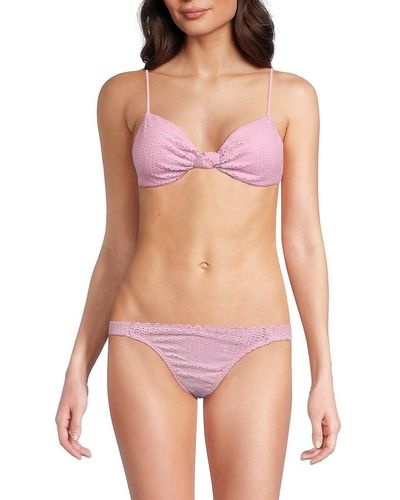 ViX Erin Scale Textured Knot Bikini Top - Pink