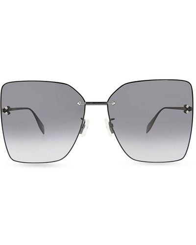 Alexander McQueen 63mm Butterfly Sunglasses - Grey