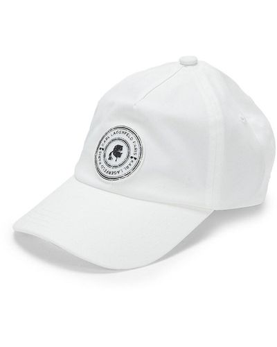 Karl Lagerfeld Medallion Logo Baseball Cap - White