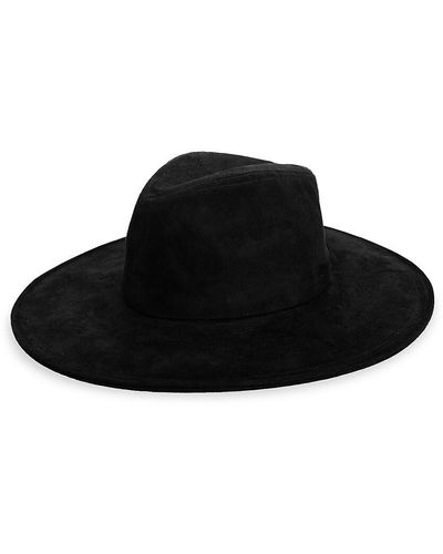 San Diego Hat Company Faux Suede Fedora Hat - Black