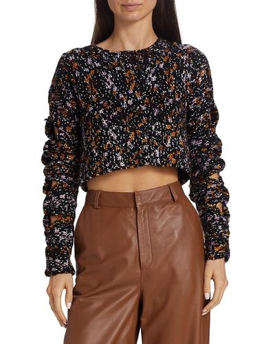 Sea Ceres Crochet Cut Out Sweater - Brown