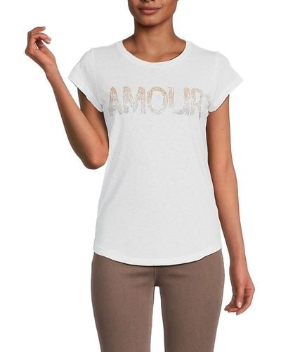 Zadig & Voltaire Skinny Amour Strass Embellished Tee - White