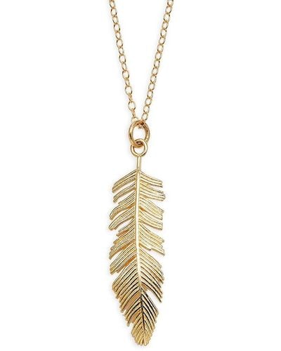 Saks Fifth Avenue Feather 14K Pendant Necklace - Metallic