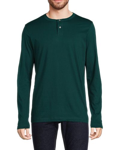 Theory Gaskell Long Sleeve Henley - Green